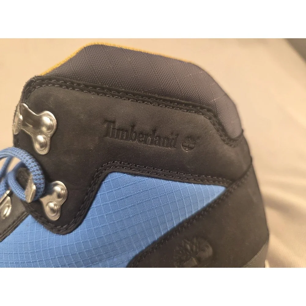 Timberland Euro Hiker Black Nubuck And Blue Size 11 Mid Hiker Worn Once